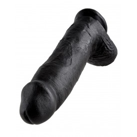 Чёрный фаллоимитатор-гигант 12" Cock with Balls - 30,5 см.