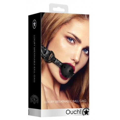 Черный кляп-шарик Breathable Luxury Ball Gag