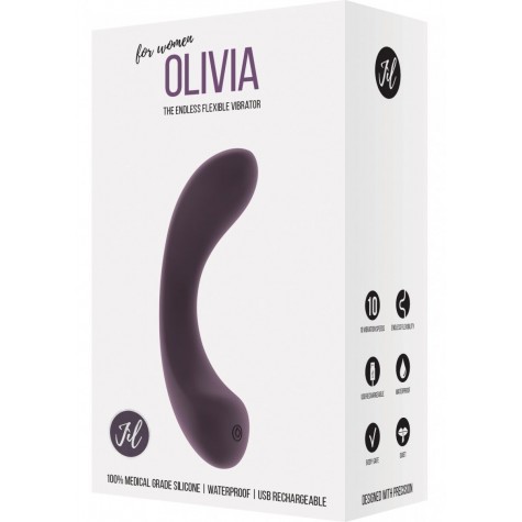 Фиолетовый гнущийся вибратор Olivia - 15,6 см.